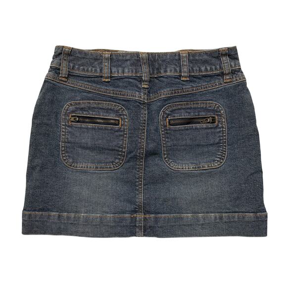 VTG Y2K 00's Route 66 Denim Mini Skirt Pocket Detailing SZ XS - Picture 2 of 3